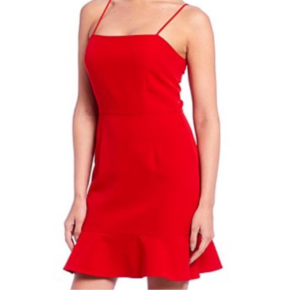 Gianni Bini Evie Square Neck Sleeveless Ruffle Hem Slip Dress